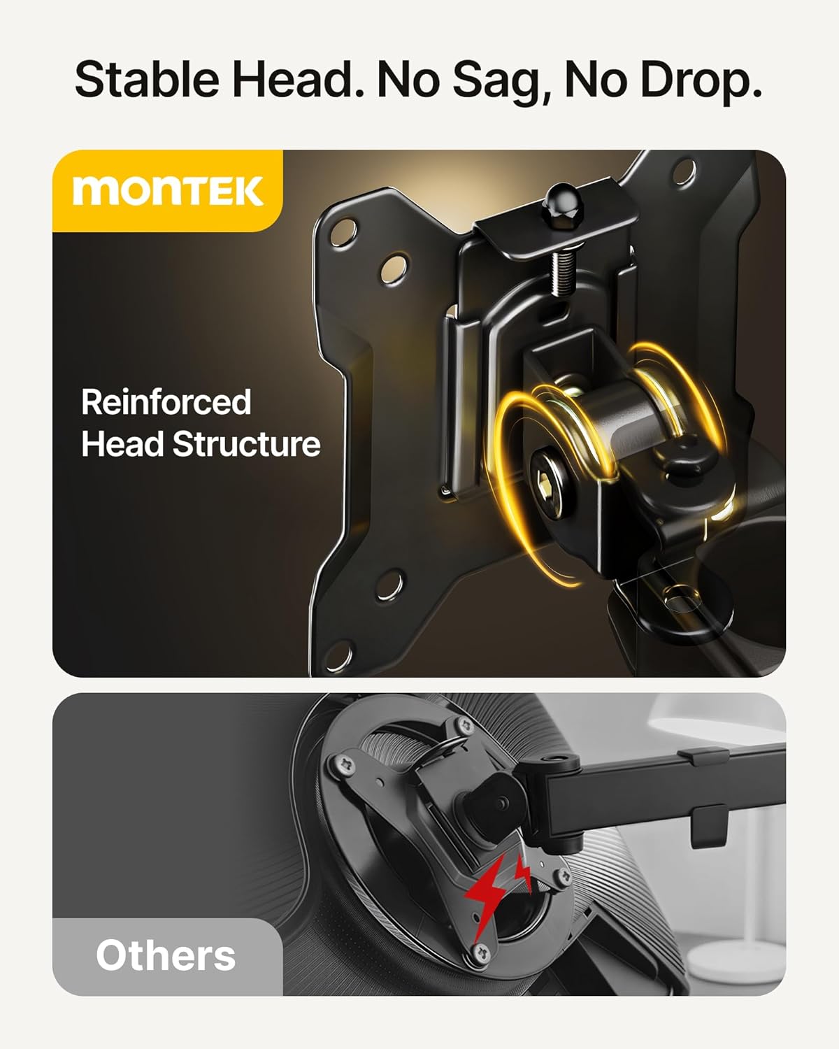monTEK Single Monitor Stand for 17-32 inches Screen, Fully Adjustable Monitor Arm Desk Mount up to 22lbs Capacity, Computer Mount with C Clamp and Grommet Base, Max VESA 100x100mm